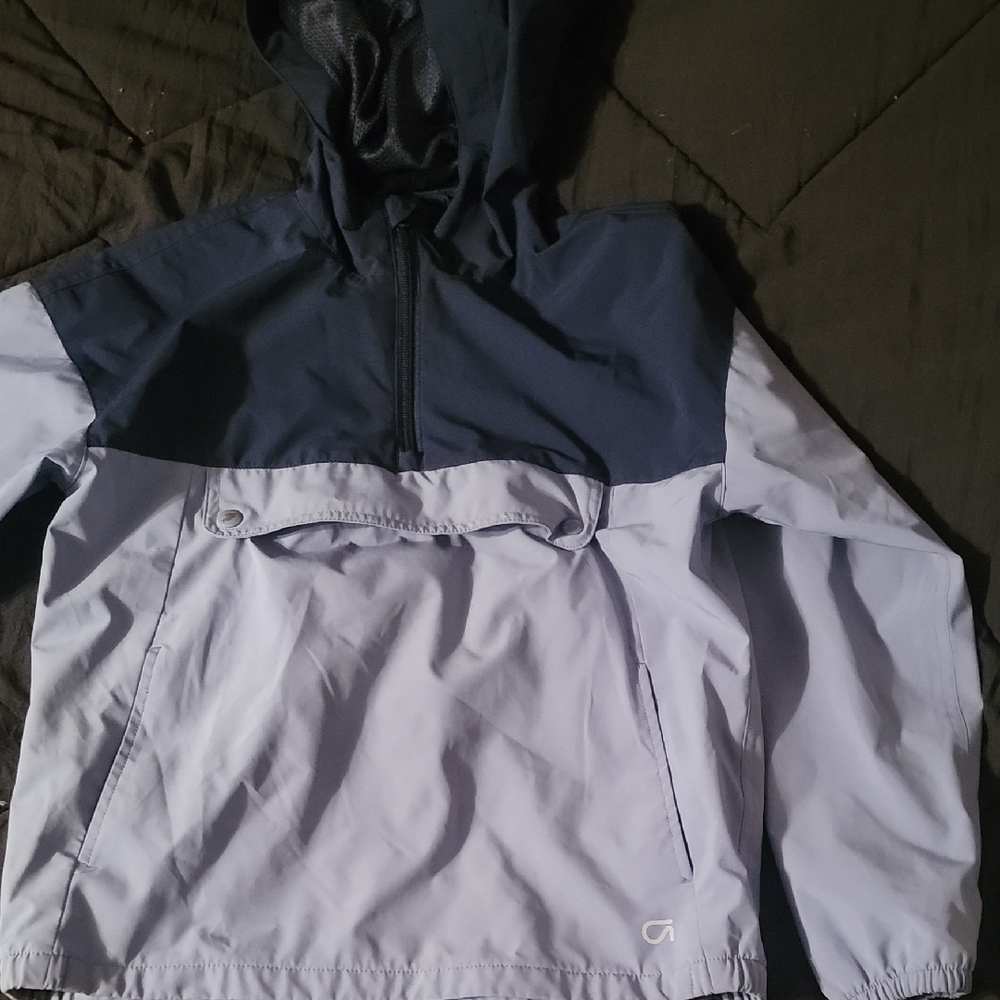 GAP Blue and Gray Raincoat Lightweight Hooded Design